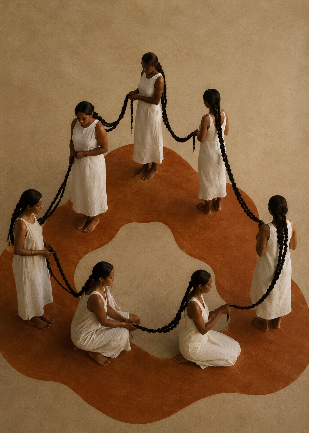 Community circle connected through a shared braid